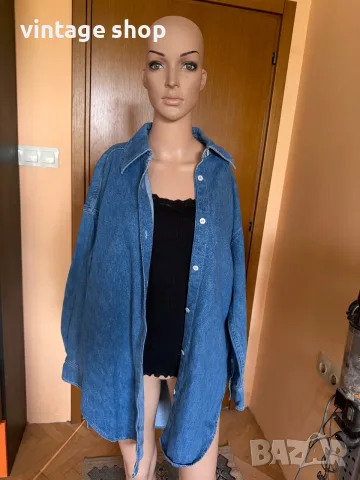 Дънкова зимна риза Arket, oversize модел, снимка 7 - Ризи - 56449088