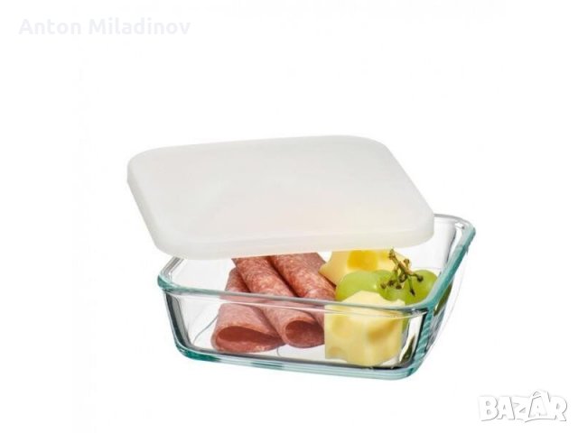 Квадратна тава с бял пластмасов капак с вместимост - 1 лт. SIMAX, снимка 2 - Прибори за хранене, готвене и сервиране - 31728258