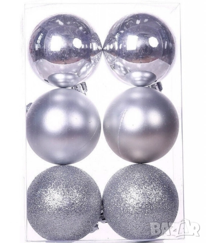 Комплект от 6 коледни топки за елха, снимка 2 - Декорация за дома - 51992268