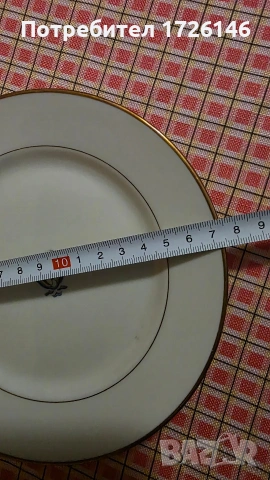 Порцеланови чинии с двоен златен кант 2 броя Rörstrand, Sweden , снимка 5 - Чинии - 54046562