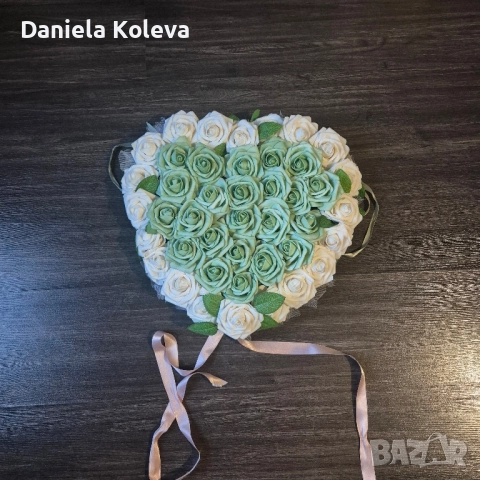 Сватбена украса за кола (воали, сърце с рози и рози за дръжките), снимка 4 - Сватбени аксесоари - 52504016