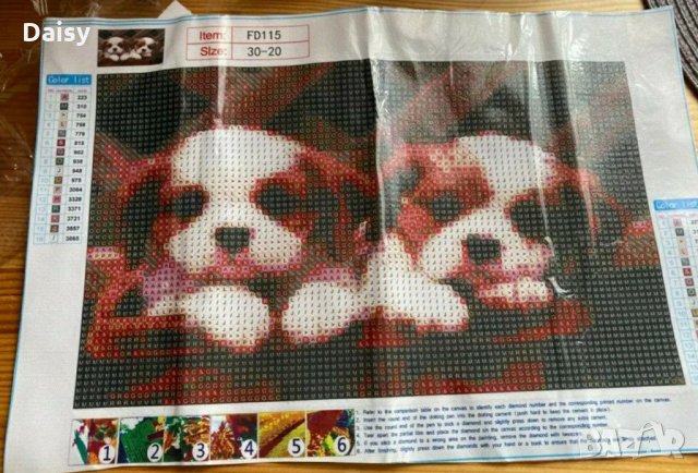 Диамантен гоблен"Кученца" 20 х 30, снимка 2 - Гоблени - 31878373