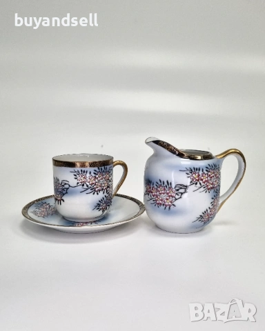 Японски порцелан Кутани, сервиз за кафе, снимка 8 - Сервизи - 54302412