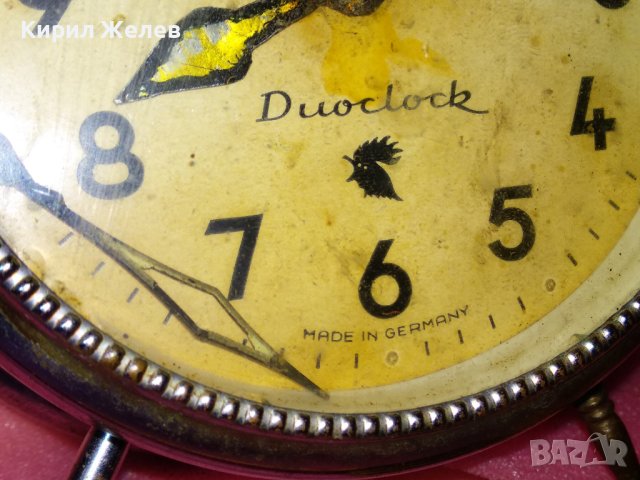 UMF RUHLA DUOCLOCK MADE IN GERMANY Стар КОЛЕКЦИОНЕРСКИ МЕХАНИЧЕН БУДИЛНИК ВИНТИДЖ МОДЕЛ 43678, снимка 3 - Антикварни и старинни предмети - 44464438