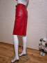 Червена кожена пола , снимка 3