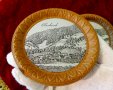 Чиния,купичка с пейзаж литография Oberkirch, снимка 2