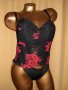 PURE 85/90 C Черен корсет на големи червени рози  , снимка 1