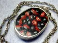 СТАР СРЕБЪРЕН МЕДАЛЬОН Със ЗЪРНА на Ormosia coccinea / wayruru За КЪСМЕТ с ВЕРИЖКА СРЕБРО 925 29143, снимка 14