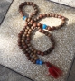 3 стари Броеници: Стара дървена молитвена броеница от Тибет, червена, дърво, снимка 2