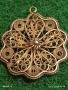 Разкошен старинен филигранен сребърен медальон ръчна изработка 31118, снимка 7