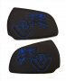 Кожени кори за врати черни със синя бродерия V8 СКАНИЯ/SCANIA R/P/G 2004-2016