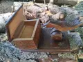 Стара Дървена Кутия за Цигари с Дърворезба и Птица от Соца, снимка 7