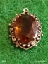 Винтидж сребърен медальон Арт Нуво стил с овален ОПУШЕН КВАРЦ ръчна майсторска изработка 13668, снимка 3