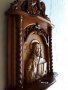 Дърворезба- домашен иконостас с резбован релеф на Исус Христос, снимка 7