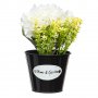 Изкуствени декоративни цветя в саксия, 22 см, бял