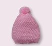 Детска безшевно ръчно плетена шапка за момиченце 4-8 год.