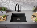 Графит кухненска мивка за вграждане под плот Прага 60 Level 560 x 470 мм, снимка 3