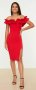 Елегантна червена рокля , снимка 1 - Рокли - 38724028