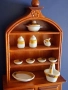 Старо Трапезно Дървено Шкафче с Посуда Миниатюра, снимка 7