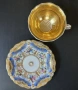 Антикварна порцеланова чаша с чинийка — ръчна живопис — KPM Berlin — около 1840 г., снимка 5