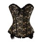 Дамски секси корсет в телесно и черно с дантела, снимка 2