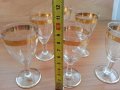 Ретро стъклени чаши чашки с златен кант, снимка 4