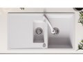Кухненска Мивка от Гранит модел Ибиса 900 x 500 Supreme Duo - Бял, снимка 4
