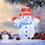 Коледна светеща фигура Снежен човек, 28см, Коледна лампа, снимка 1 - Други - 42742561