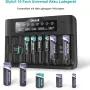 Dlyfull M8 10слота Универсално зарядно за Ni-MH Li-ion LiFePO4 AA AAA C 9V 18650 21700 батерии, снимка 2