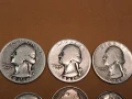 6 американски сребърни монети 5 цента, 10 цента, четвърт долар, снимка 2