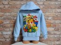 Нов детски суичър с дигитален печат Super Mario (Супер Марио) в светлосин цвят, снимка 7