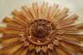 Дърворезба, розета "слънце", украса за таван или стена, снимка 2