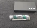 Сгъваем фосфоресциращ нож,дамаска стомана с гравирана дръжка SWAT, снимка 6