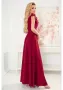 Елегантна дълга рокля в цвят бордо 405-1 Numoco, снимка 2