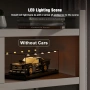 Акрилна витрина Mould King 27000 за Speed ​​Champion Cars, LED подреждаща се прозрачна витрина с чер, снимка 2