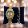 Бляскав дамски комплект часовник и гривна – съчетава елегантност и практичност, снимка 3