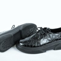 Лачени дамски обувки естествен лак - Кроко, снимка 4 - Дамски ежедневни обувки - 42874184