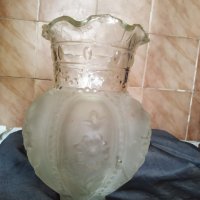 старо стъкло за полилей,нощна лампа арт деко, снимка 1 - Настолни лампи - 30797726