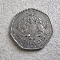 Монети. Карибски басеин. Барбадос. 1 долар  и 0.25 цента. 2 бр., снимка 4 - Нумизматика и бонистика - 40774667