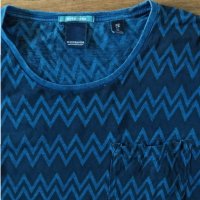 Scotch & Soda Navy Zig Zag Stripe T-shirt - страхотна мъжка тениска, снимка 3 - Тениски - 29658298