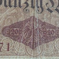 Райх банкнота 20 марки 1914г. Германия перфектна за колекционери 28214, снимка 9 - Нумизматика и бонистика - 37143347