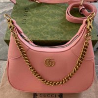 Оригинална Гучи Розова Кожена чанта Gucci Aphrodite Дръжка И Синджир, снимка 4 - Чанти - 42158327