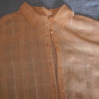 Фина дамска блуза опал къс ръкав, портокалов цвят, размер 48, снимка 2 - Корсети, бюстиета, топове - 37916979