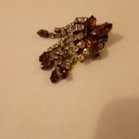 Радка брошка Арт Деко -1920г със клипс и игла кристали, снимка 14 - Антикварни и старинни предмети - 44176217