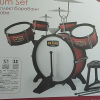 Комплект детски барабани, чинели и столче, снимка 1 - Музикални играчки - 44130649