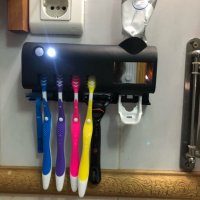 Соларен UV Стерилизатор за Четки за Зъби с Поставка и Дозатор за Паста за Зъби+USB зареждане , снимка 12 - Други стоки за дома - 40439390