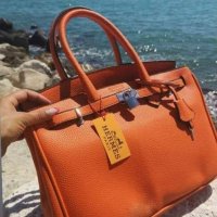  Дамска чанта Hermes оранжева , снимка 1 - Чанти - 29695941