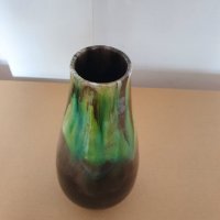 Стара керамична ваза двуцветна от соца височина 24см, снимка 2 - Антикварни и старинни предмети - 42242985