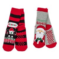 2 чифта Детски коледни чорапи XMAS, 23-38н, снимка 1 - Чорапи - 42778709