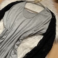 Блуза с дантелени ръкави, снимка 2 - Блузи с дълъг ръкав и пуловери - 31400421